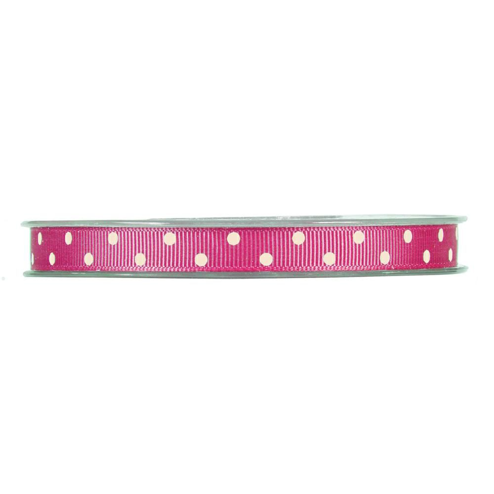 NASTRO GROS GRAIN 10MM 20MT -POIS- FUCSIA/BIANCO NASTRO GROS GRAIN 10MM 20MT -POIS- FUCSIA/BIANCO