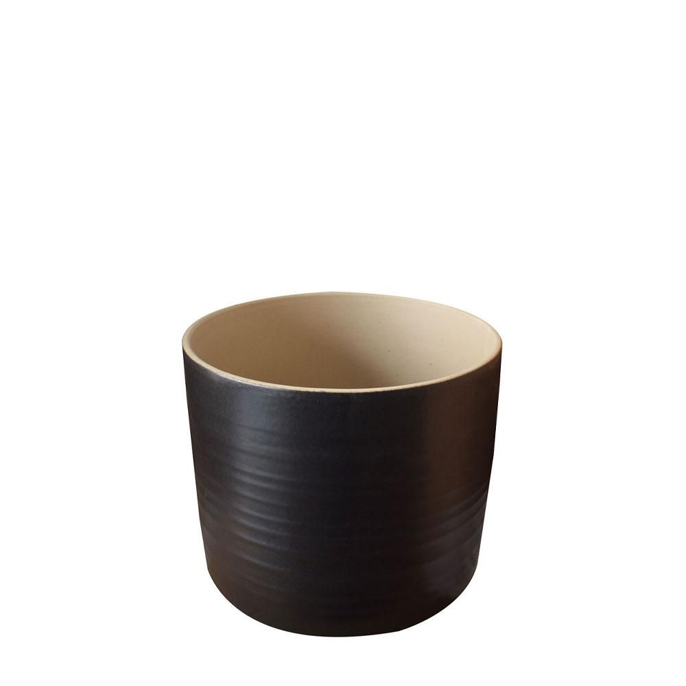 VASO CERAMICA D.20 CM H.17 CM -MAT-FAL- NERO