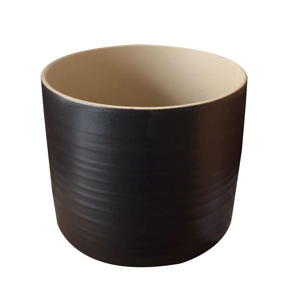VASO CERAMICA D.30 CM H.26 CM -MAT-FAL- NERO