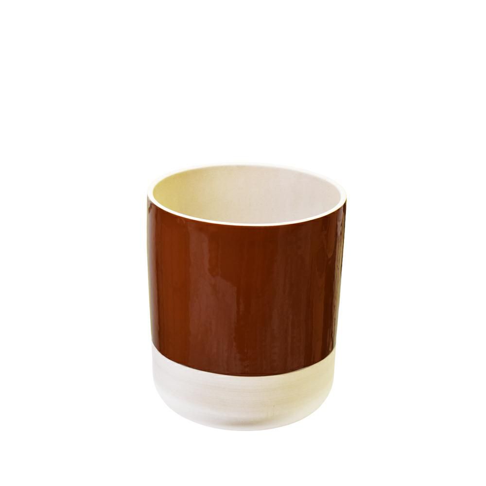 VASO CERAMICA D.15 CM H.17,5 CM -COP- CARAMELLO