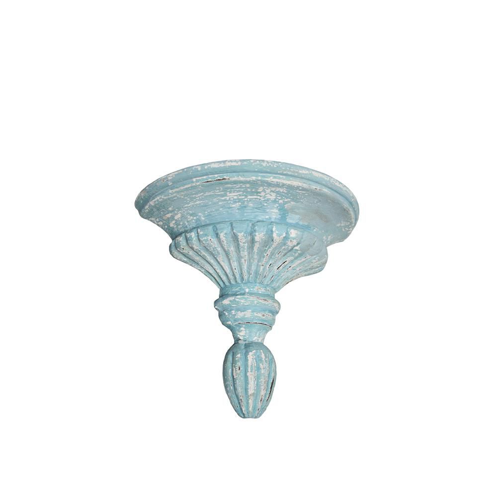 MENSOLA DECORATIVA LEGNO 27X13,5X25 CM BLU ANTICATO