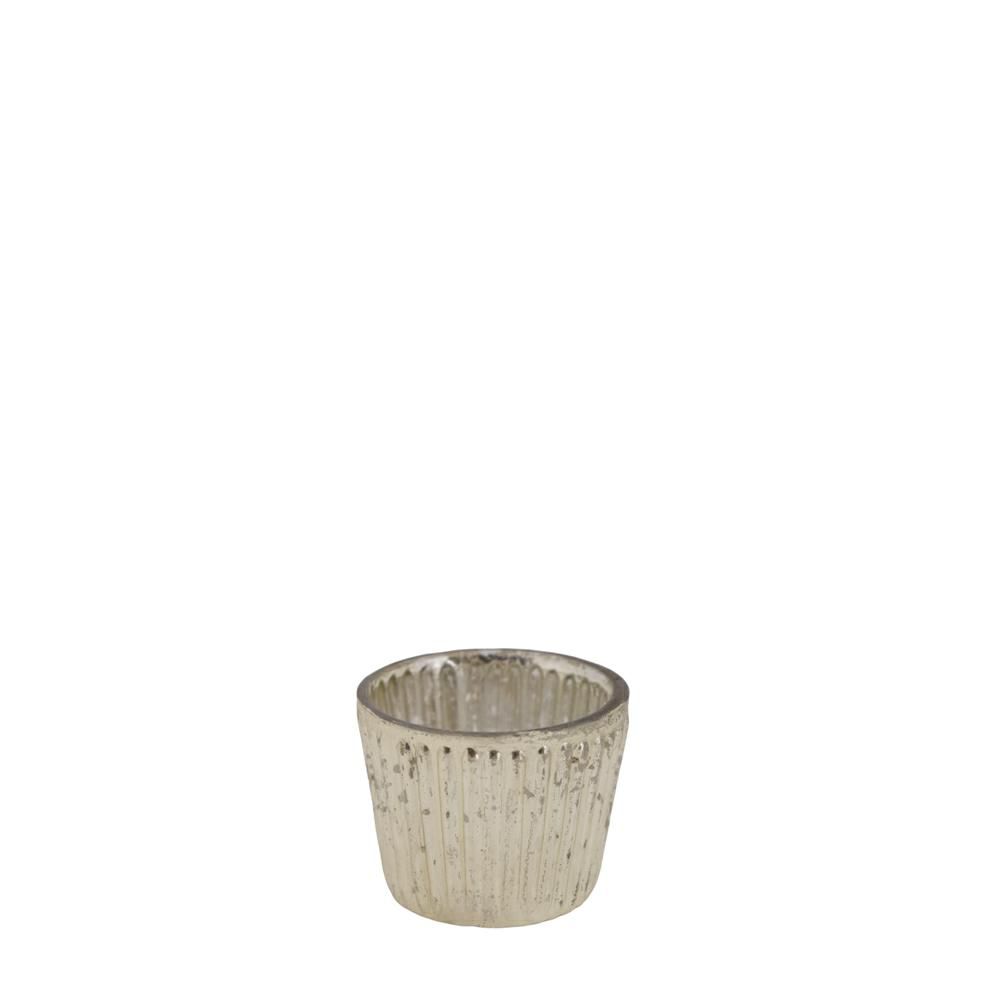 PORTATEALIGHT VETRO D.5,5 CM H.5 CM (S) MERCURY ARGENTO