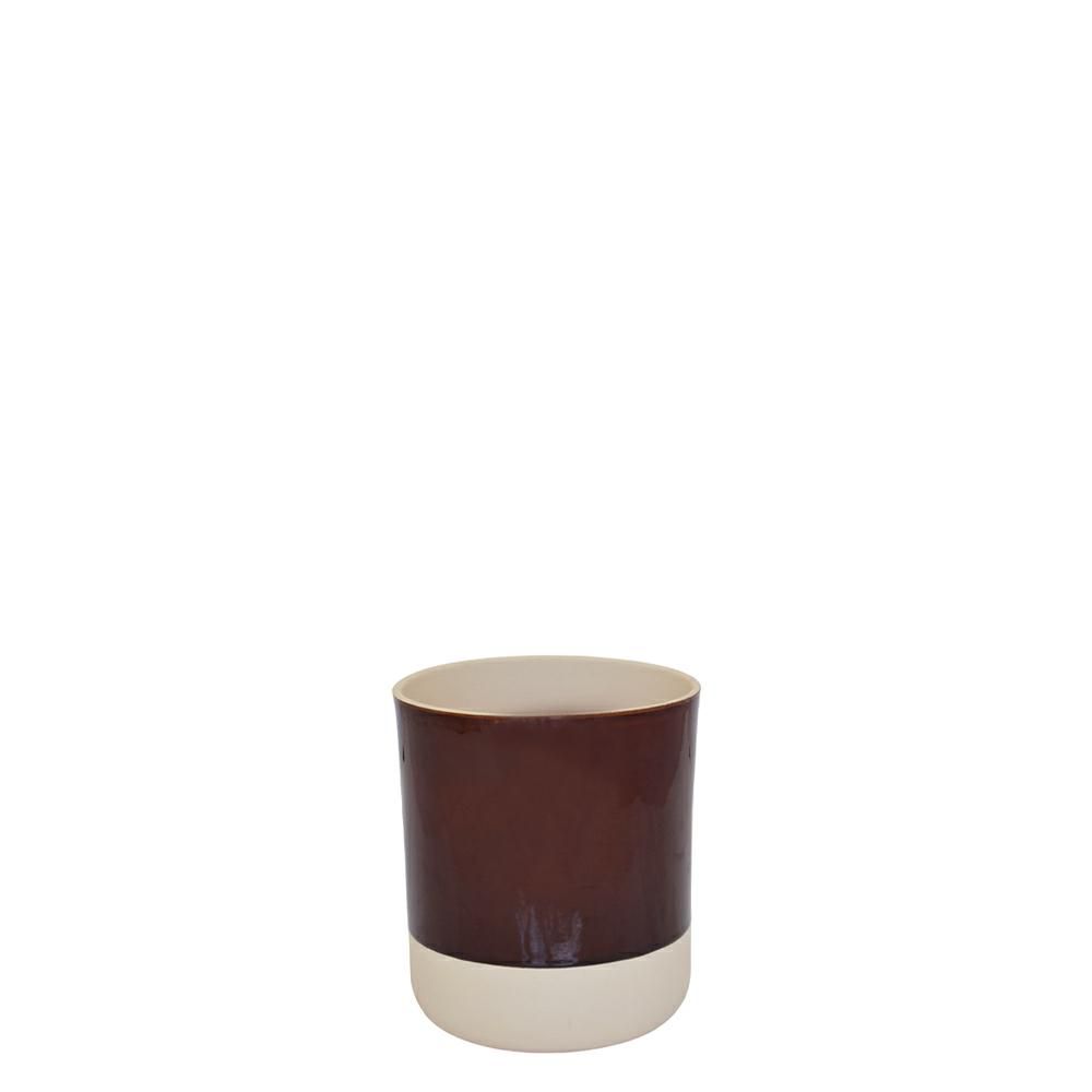 VASO CERAMICA D.13 CM H.15,8 CM -COP- MELANZANA