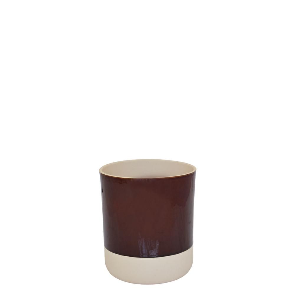 VASO CERAMICA D.15 CM H.17,5 CM -COP- MELANZANA