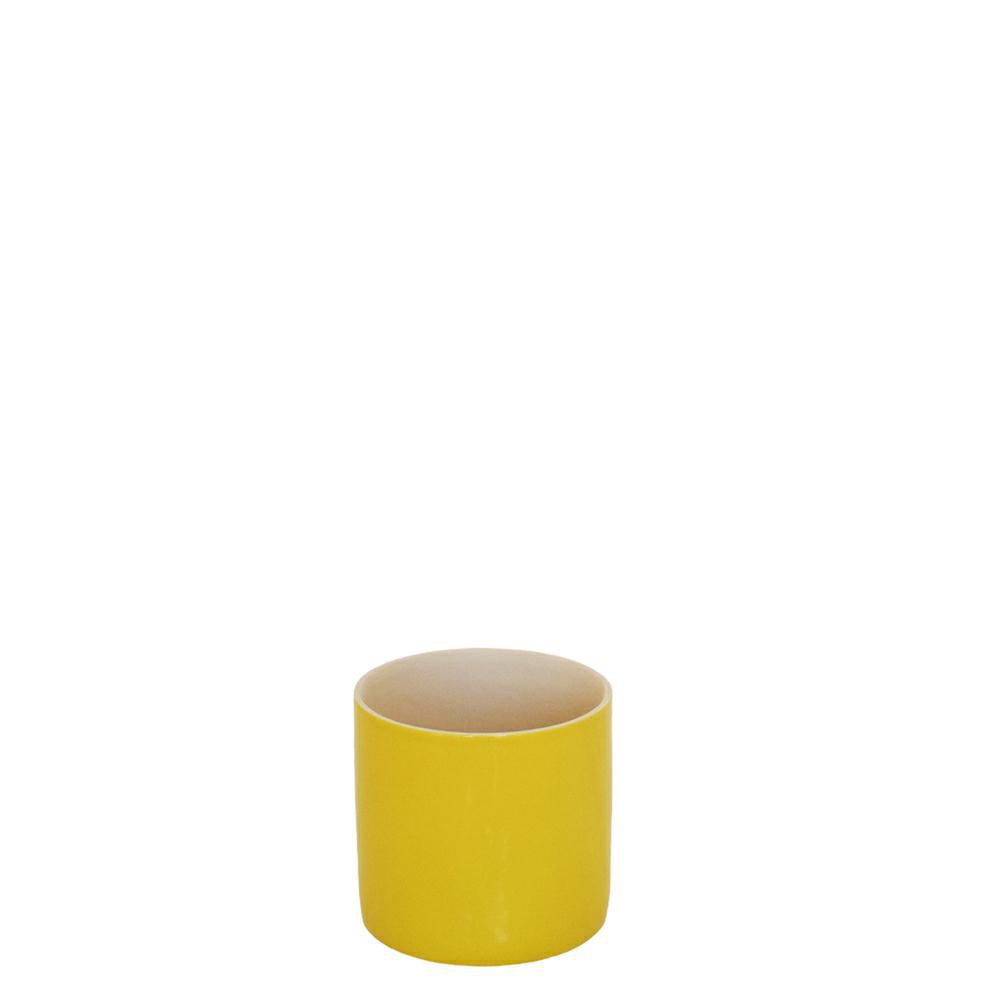 VASO CERAMICA D.12,9 CMH.12 CM -MAT- GIALLO
