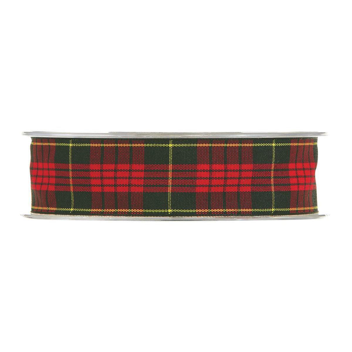 NASTRO POLIESTERE TARTAN 25MM 20MT NERO/ROSSO