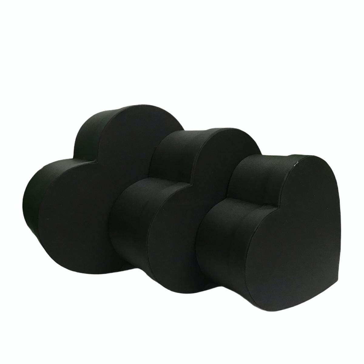 SET 3 SCATOLE CUORE RASO 21-28X20-25 CM H.10-14 CM NERO