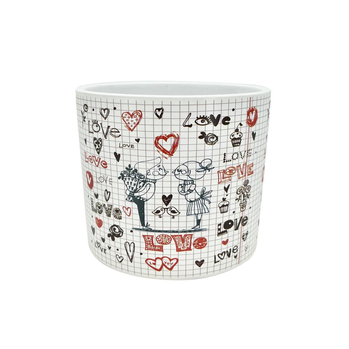 VASO QUADERNO CERAMICA D.12 CM H.10,5 CM BIANCO