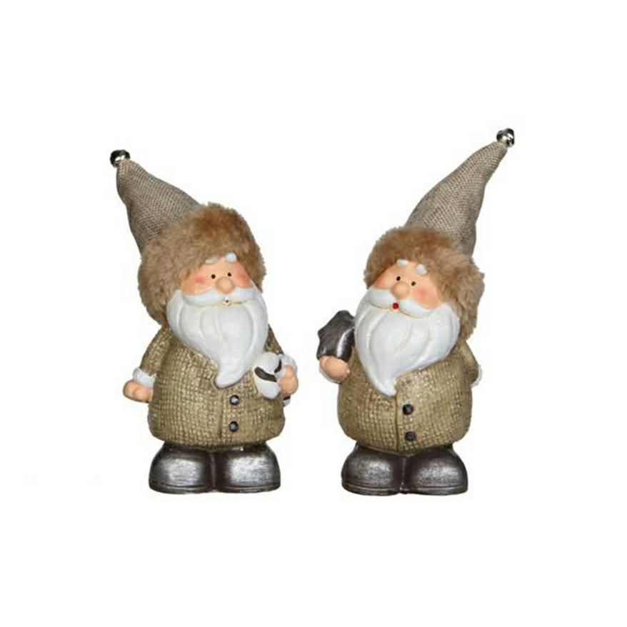 SET 2 BABBO NATALE 8,5X6,5 CM H.20 CM MARRONE CHIARO
