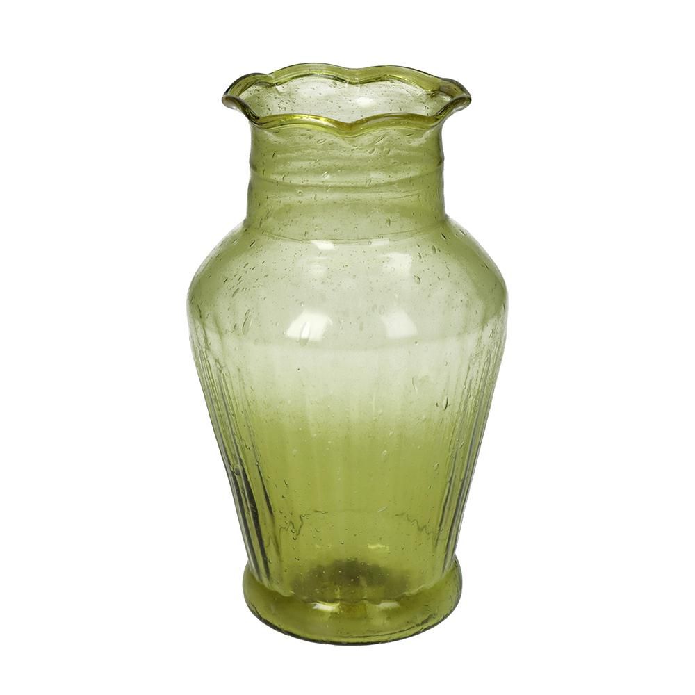 VASO VETRO D.9 CM H.15 CM VERDE BOTTIGLIA