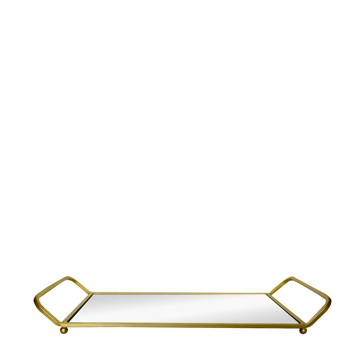 VASSOIO METALLO C/SPECCHIO 52X28.7 H.5,6 CM (M) -LUXURY- ORO