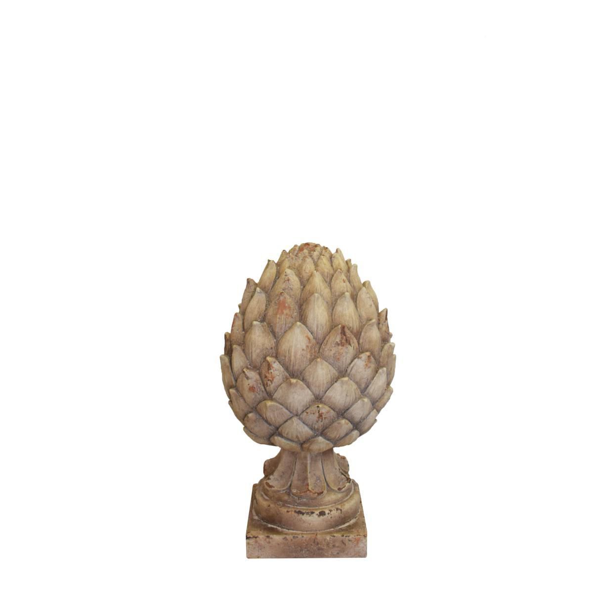 PIGNA DECORATIVA IN PIETRA D.23 H.41 CM M -IMPERO- GRIGIO/AVORIO