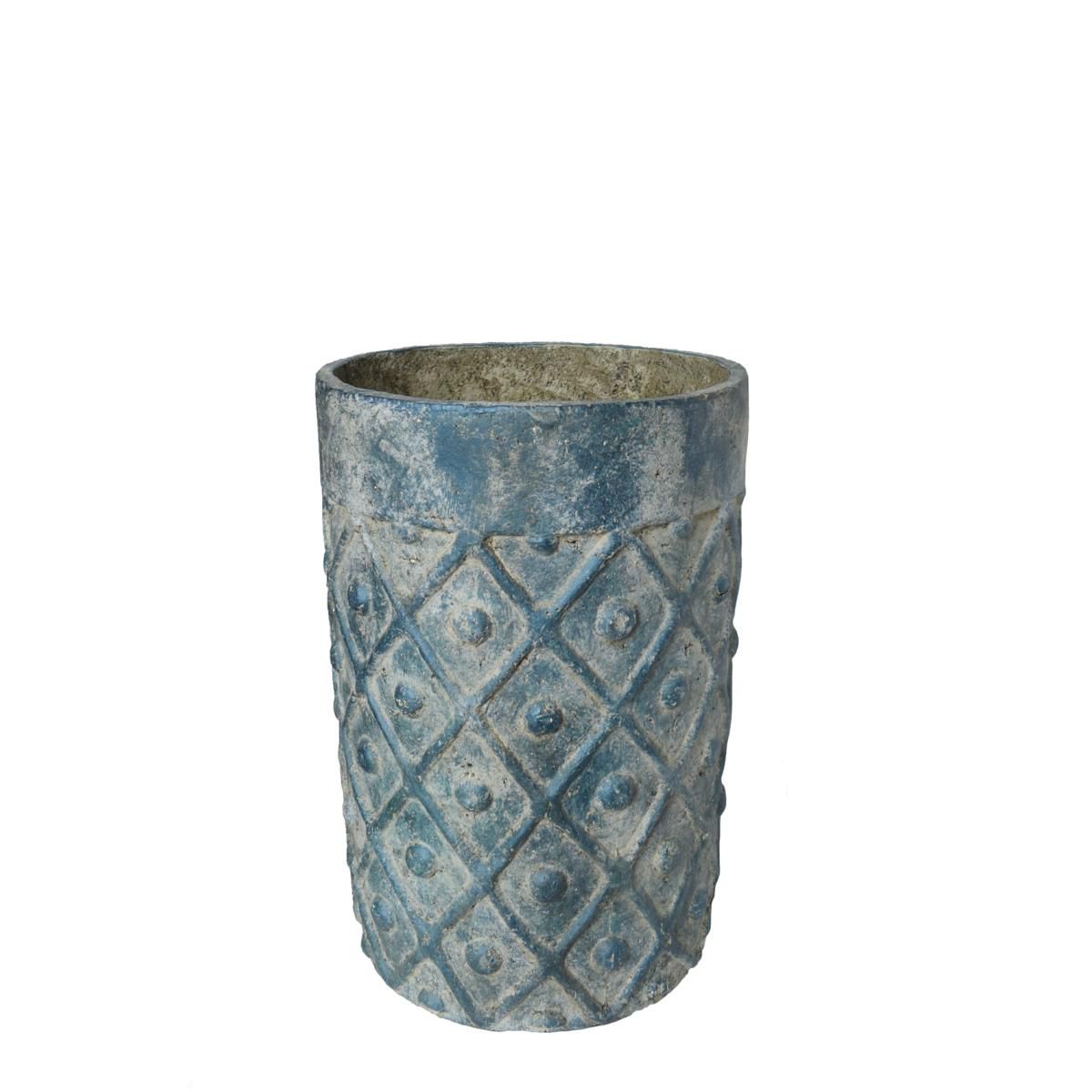 VASO CERAMICA ECOLOGICAD.35 H.48,5 CM -SANTORINI- AZZURRO POLV