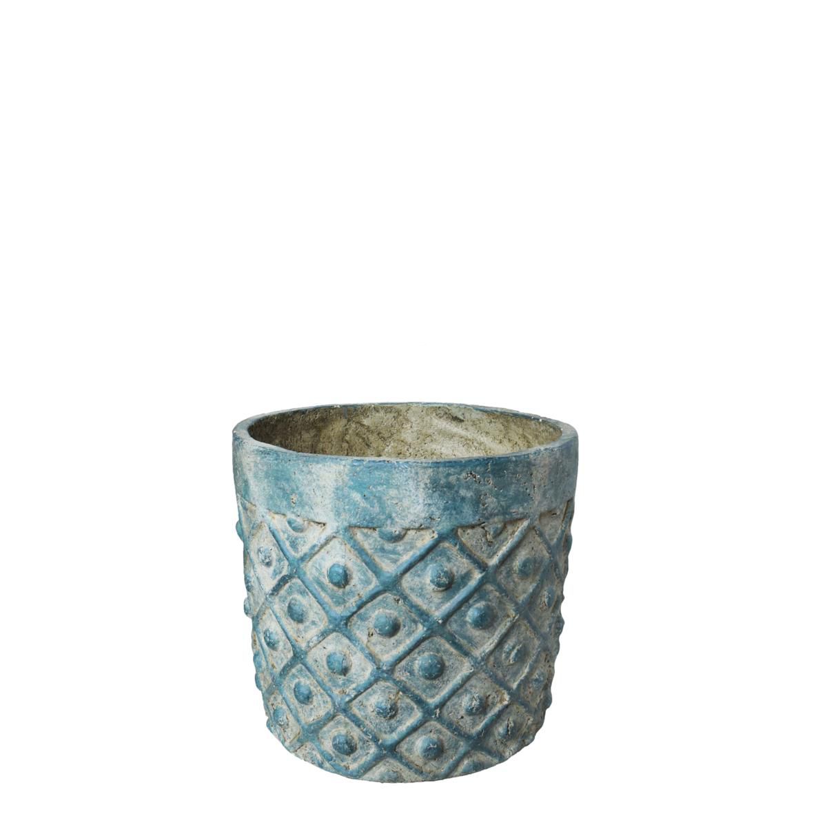 VASO CERAMICA ECOLOGICAD.32.5 H.28 CM M-SANTORINI- AZZURRO POLV