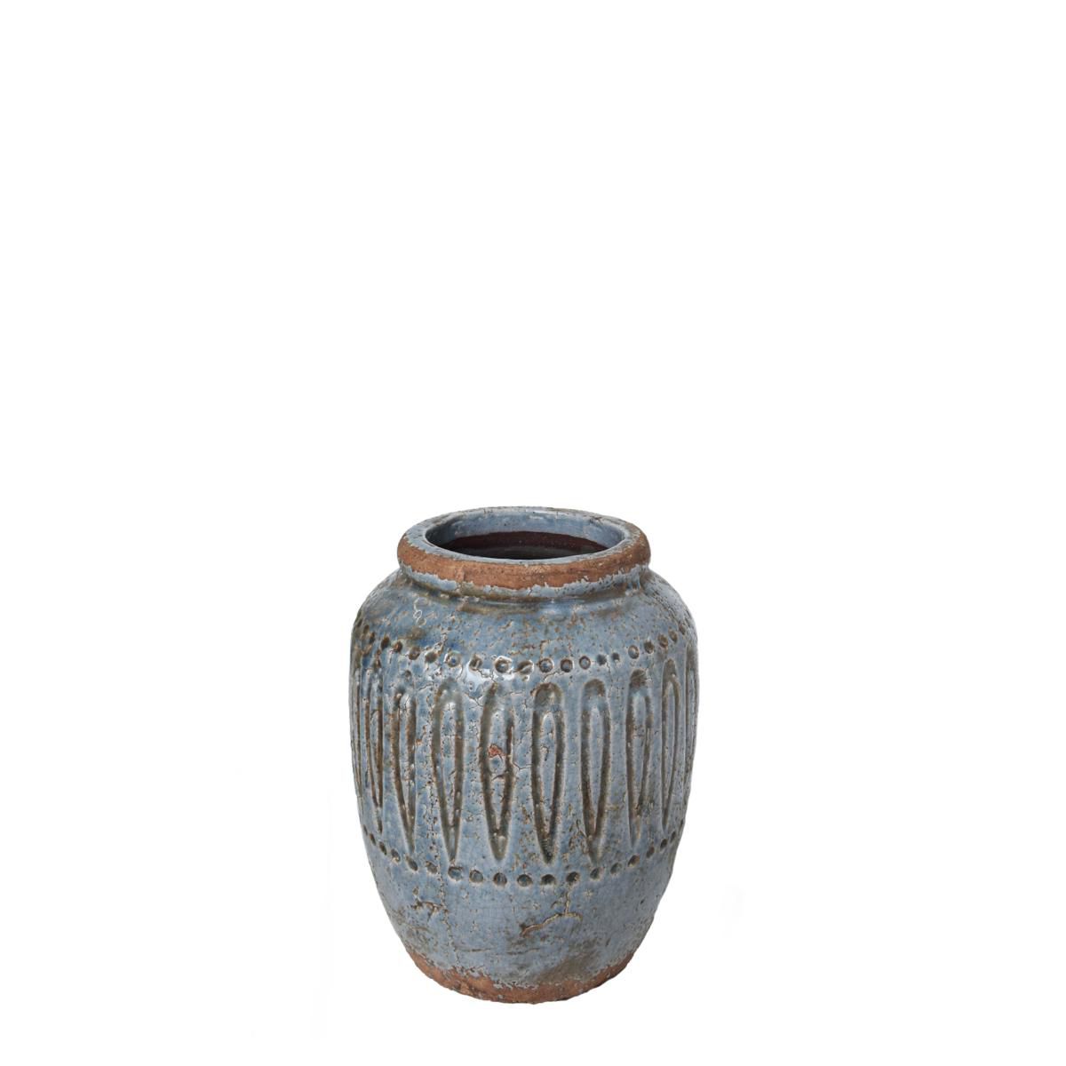 VASO TERRACOTTA D.18,5 H.23 CM M -SANTORINI- AZZURRO POLVERE