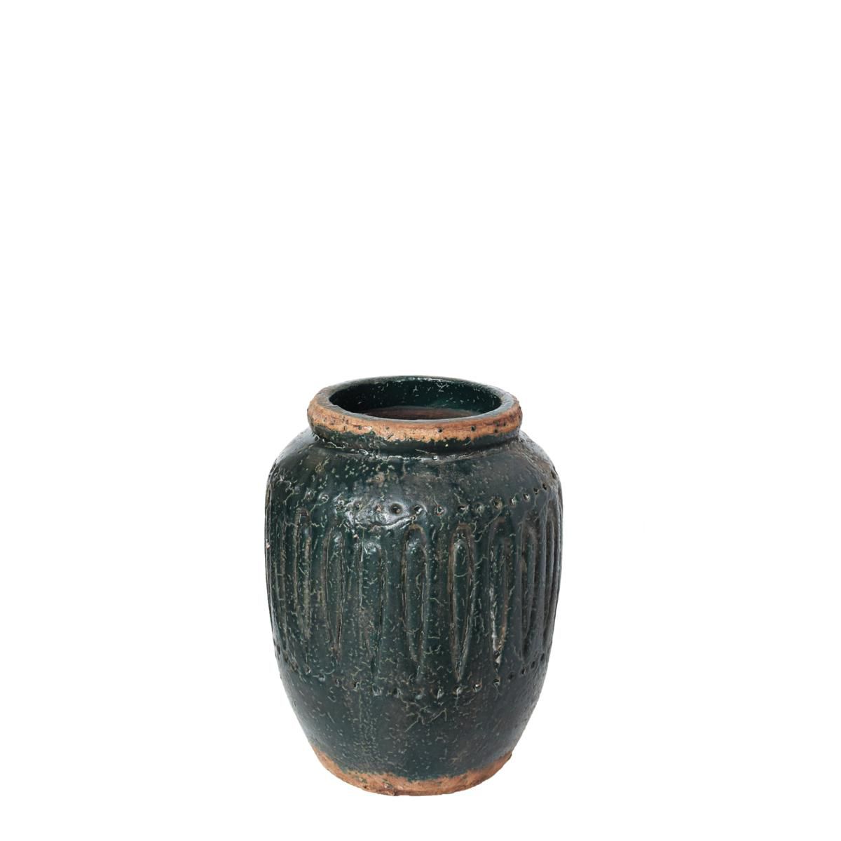VASO TERRACOTTA D.22,5 H.27,5 CM L -SANTORINI- VERDE BOSCO