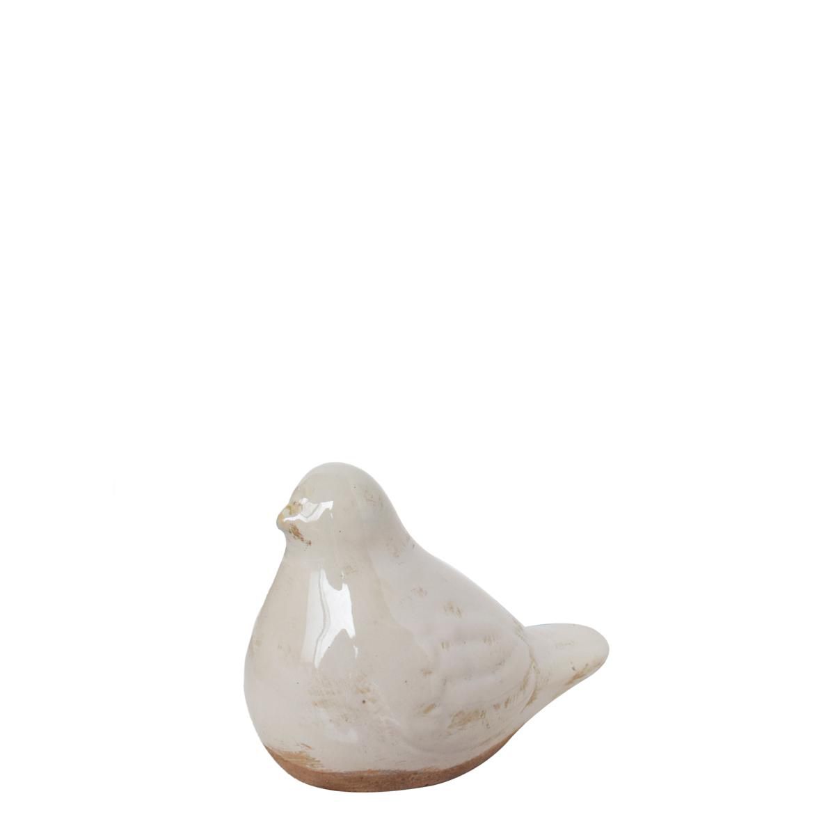 UCCELLINO CERAMICA 17,5X11 H.13,5 CM L -SANTORINI- BIANCO