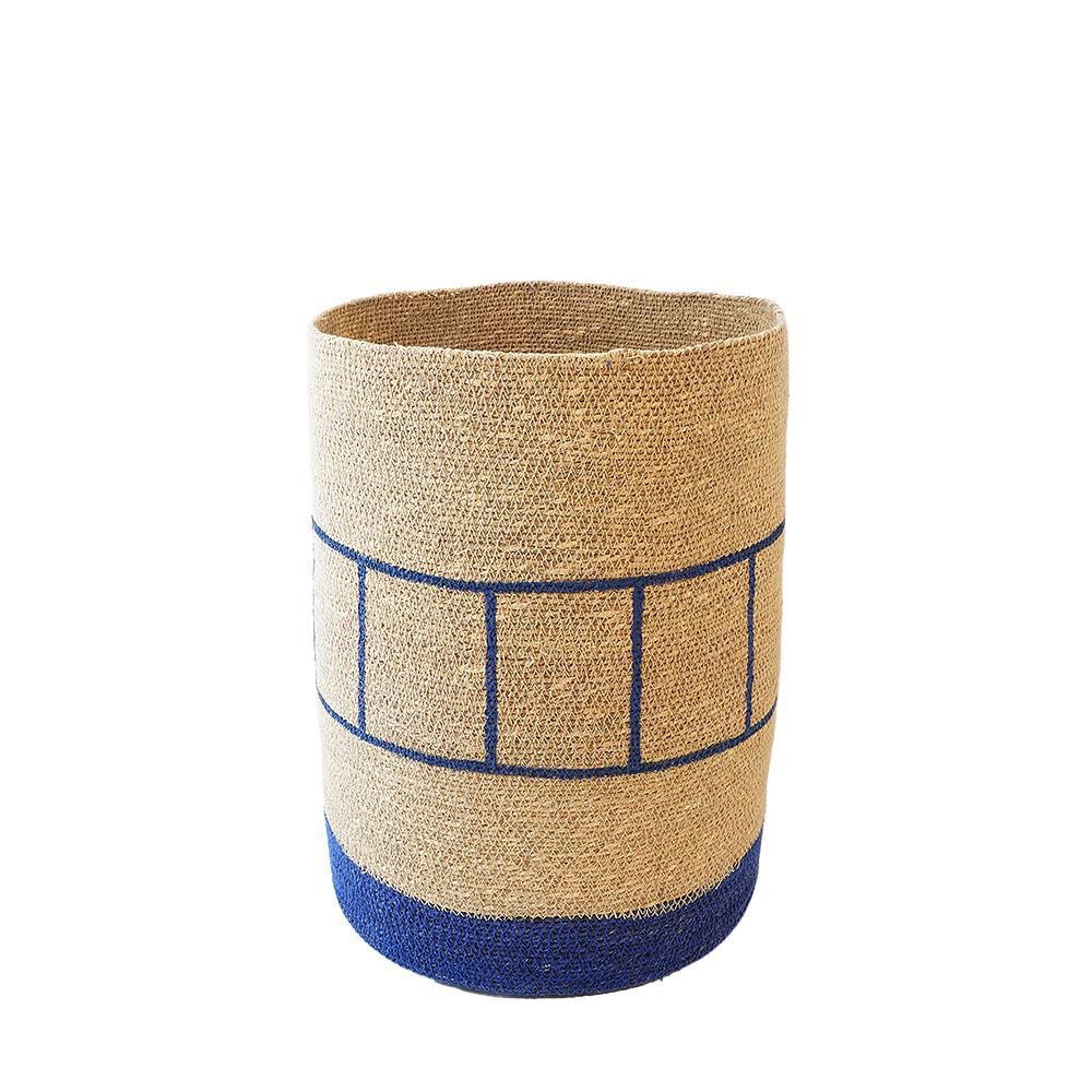 CESTO SEAGRASS D.30 CM H.44 CM -SEA- NATURALE/BLU