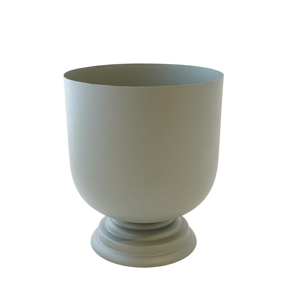 VASO TONDO METALLO D.20CM H.23 CM (L) -ECLETTICA- VERDE CHIARO