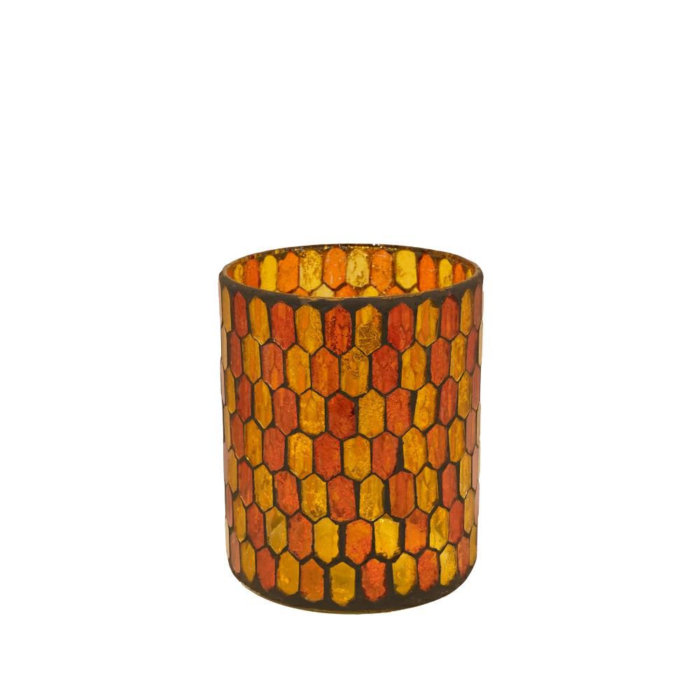PORTATEALIGHT VETRO MOSAICO D.9 CM H.10 CM (XS) ARANCIONE/GIALLO