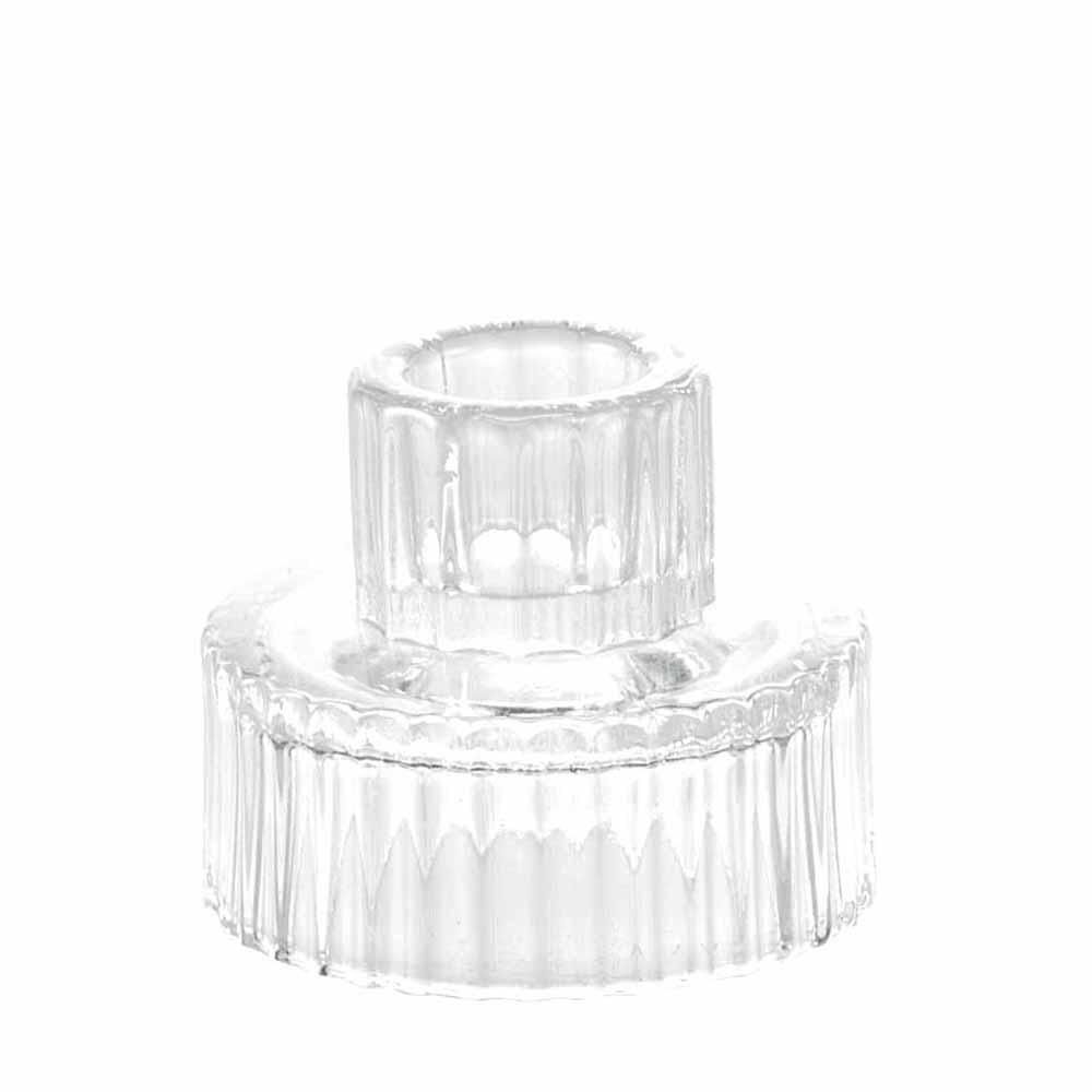 PORTATEALIGHT VETRO RIGATO D.6,5 H.5,2 CM TRASPARENTE