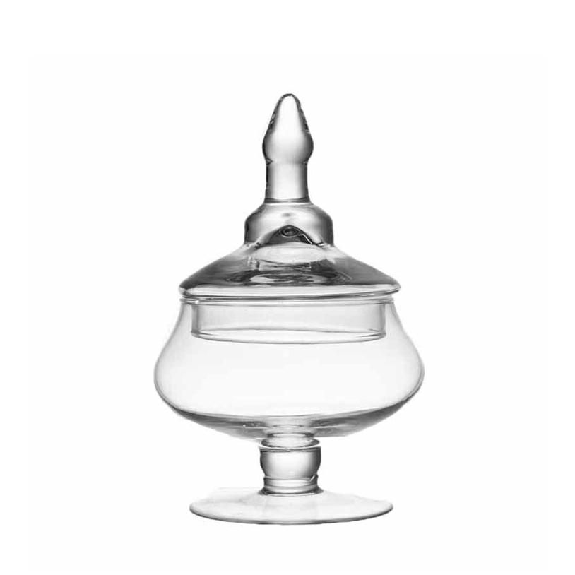 CONFETTIERA VETRO D.13,5 H.21 CM -ZUCCA- TRASPARENTE