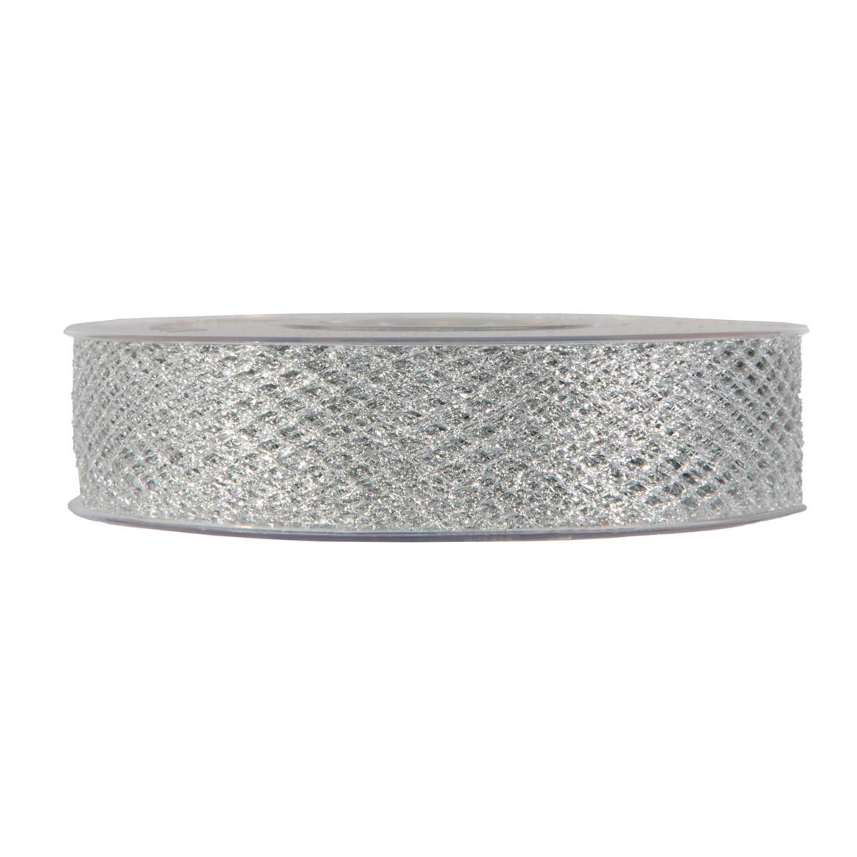NASTRO RETE LUREX -XMASNET- 25MM 30MT ARGENTO