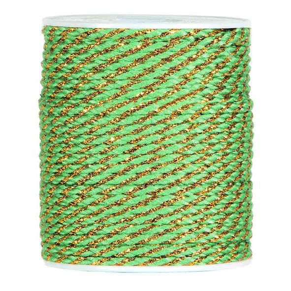 CORDINO POLIESTERE C/LUREX MM.2 MT.30 VERDE/ORO