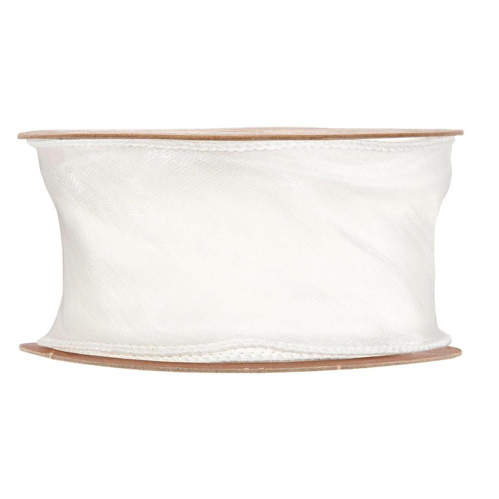 NASTRO CHIFFON C/BORDO ANIMATO 45MM 10MT -MARIO- BIANCO