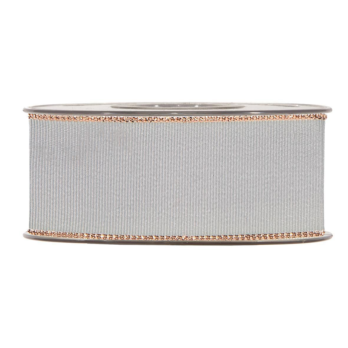 NASTRO GROS GRAIN 40MM 20MT GRIGIO/ORO