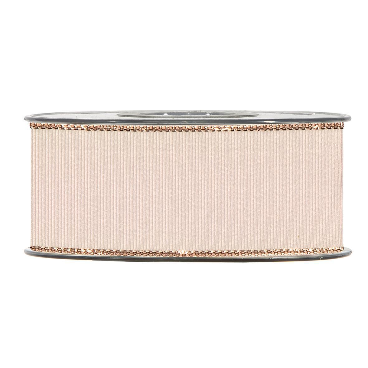NASTRO GROS GRAIN 40MM 20MT BEIGE/ORO