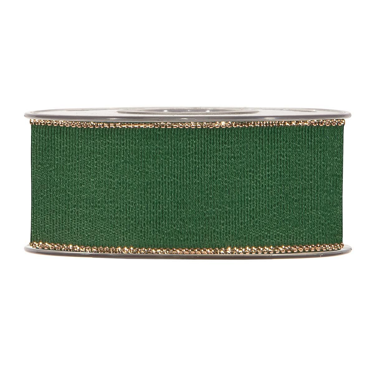 NASTRO GROS GRAIN 40MM 20MT VERDE/ORO