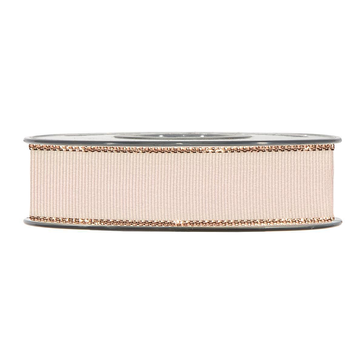 NASTRO GROS GRAIN 25MM 20MT BEIGE/ORO