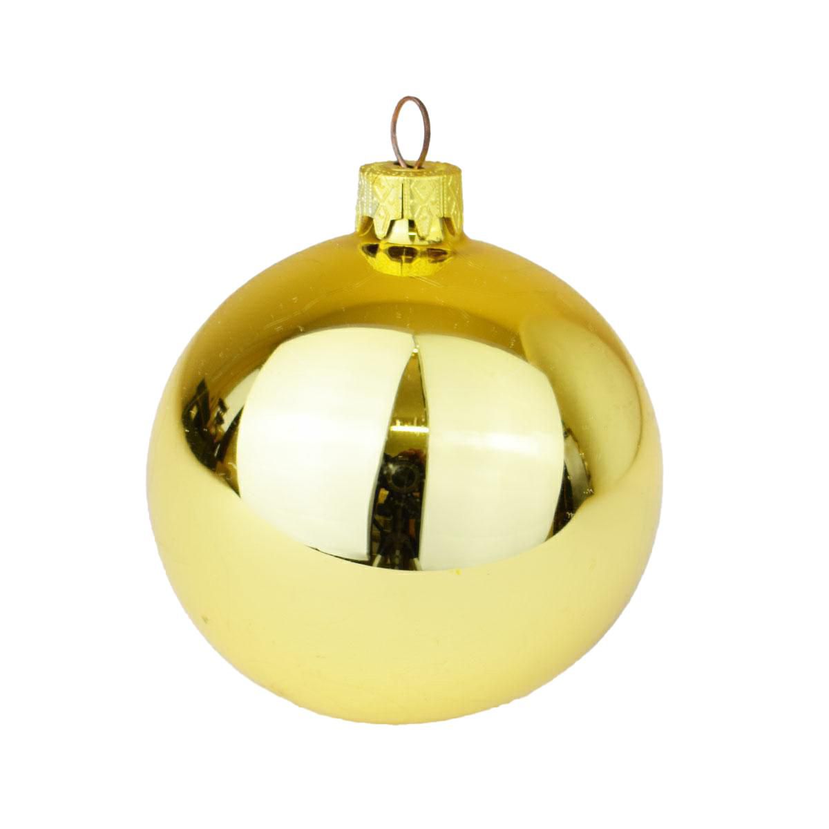 SET 12 SFERE VETRO MM.70 ORO LUCIDO