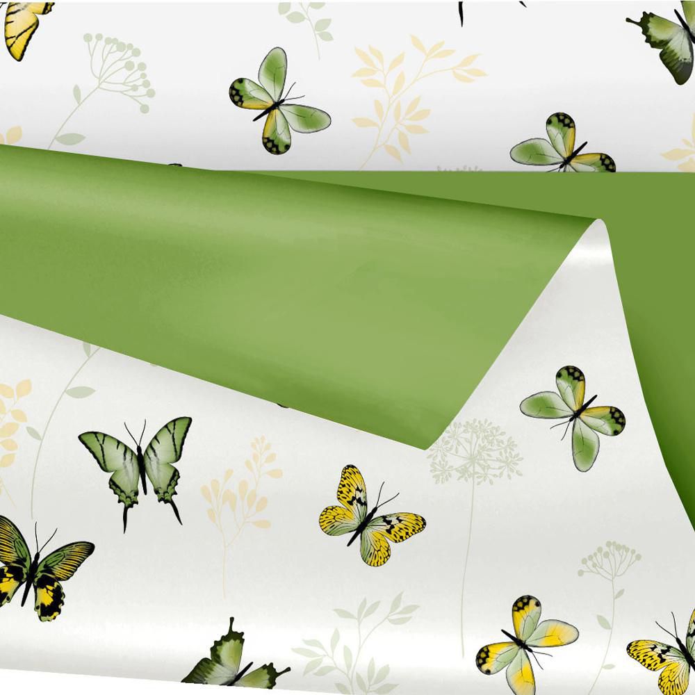 BOBINA PPL DUOMAT CM. 79X25 MT. -FLOR- AVORIO/VERDE