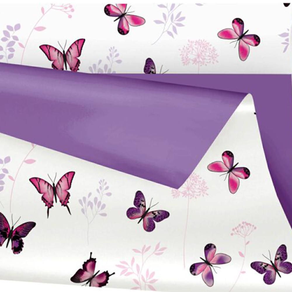 BOBINA PPL DUOMAT CM. 79X25 MT. -FLOR- AVORIO/VIOLA