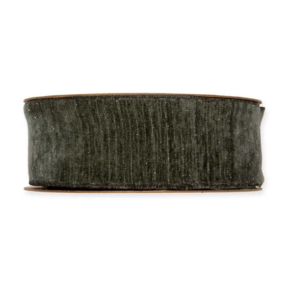 NASTRO CINIGLIA -CHENILLE VELVET- 40MM 10MT VERDE