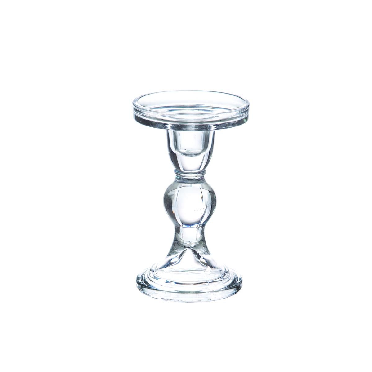 CANDELIERE VETRO D.8,5 CM H.14 CM TRASPARENTE