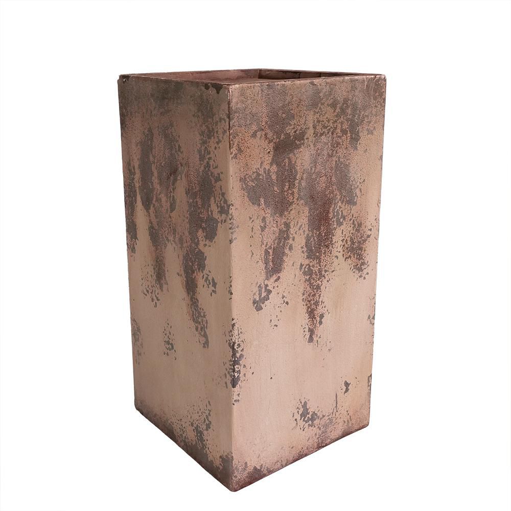 ALZATA QUADRATA IN PIETRA 35X35 H.70 CM -IMPERO- GRIGIO/AVORIO