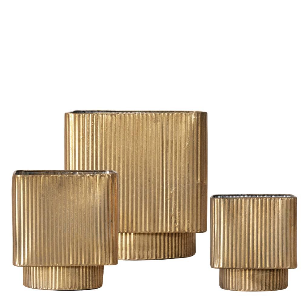 SET 3 VASI METAL. QUAD.29,5-24-19,5X29,5-24-19,5 H.31-26-21 ORO