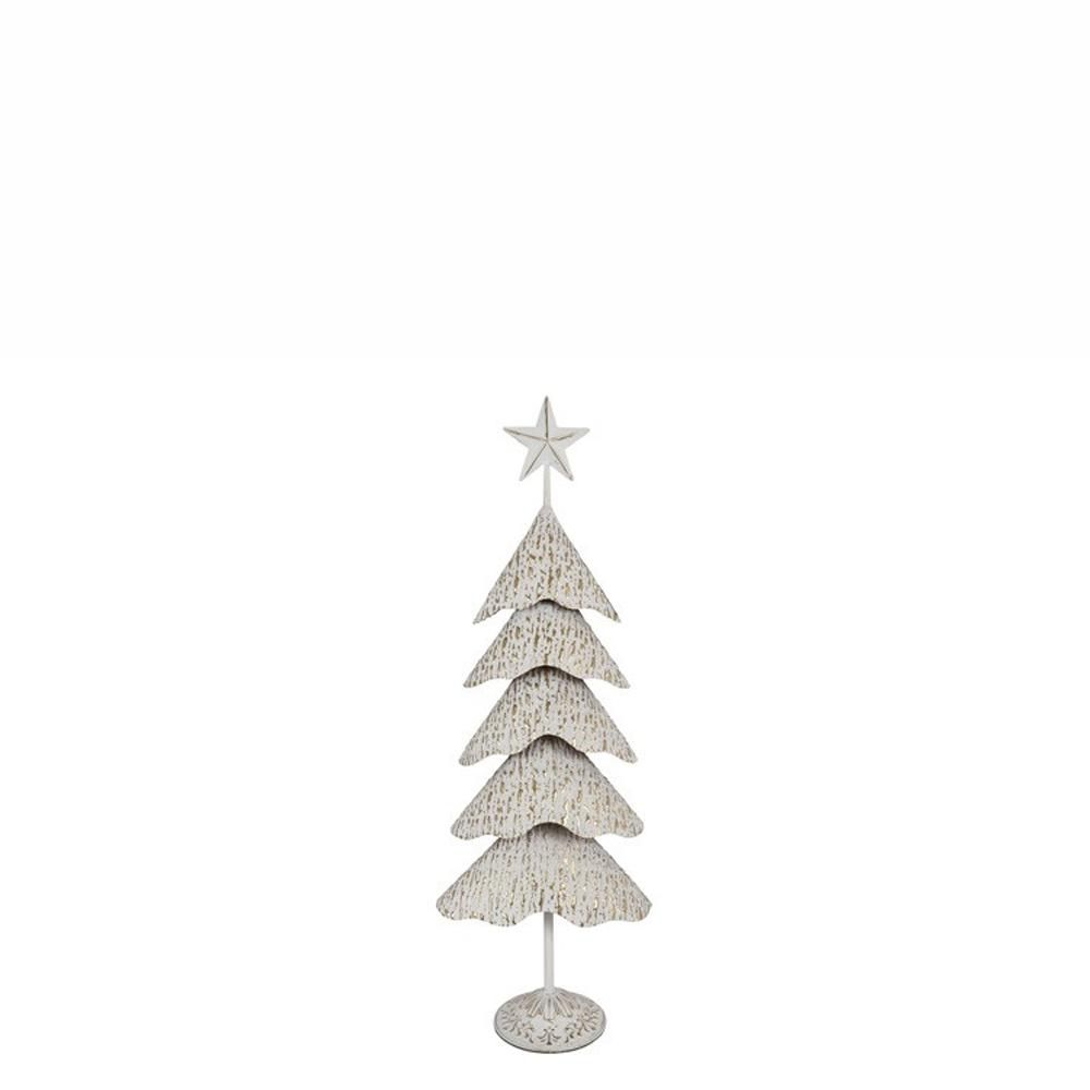 ALBERO NATALE METALLO 35,5X19 CM H.100 CM BIANCO/ORO