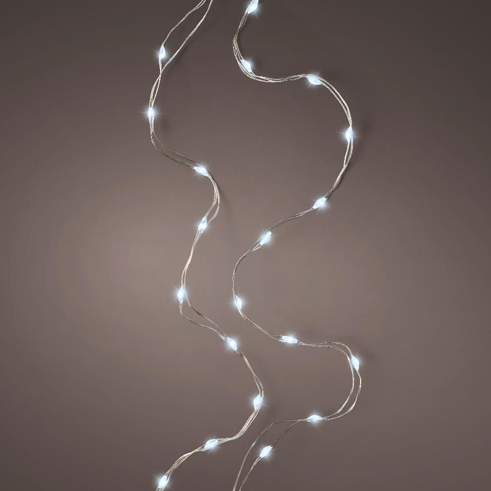 FILO 20 MICROLED 95CM L.FREDDA/F.ARGENTO BATTERIA INTERNO