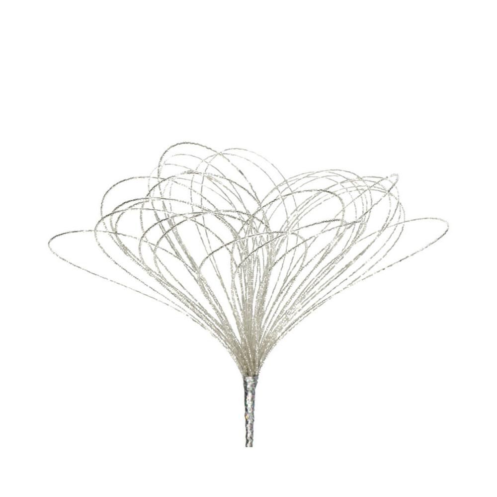 DECORO C/PERLINE 58X35 CM H.35 CM ARGENTO