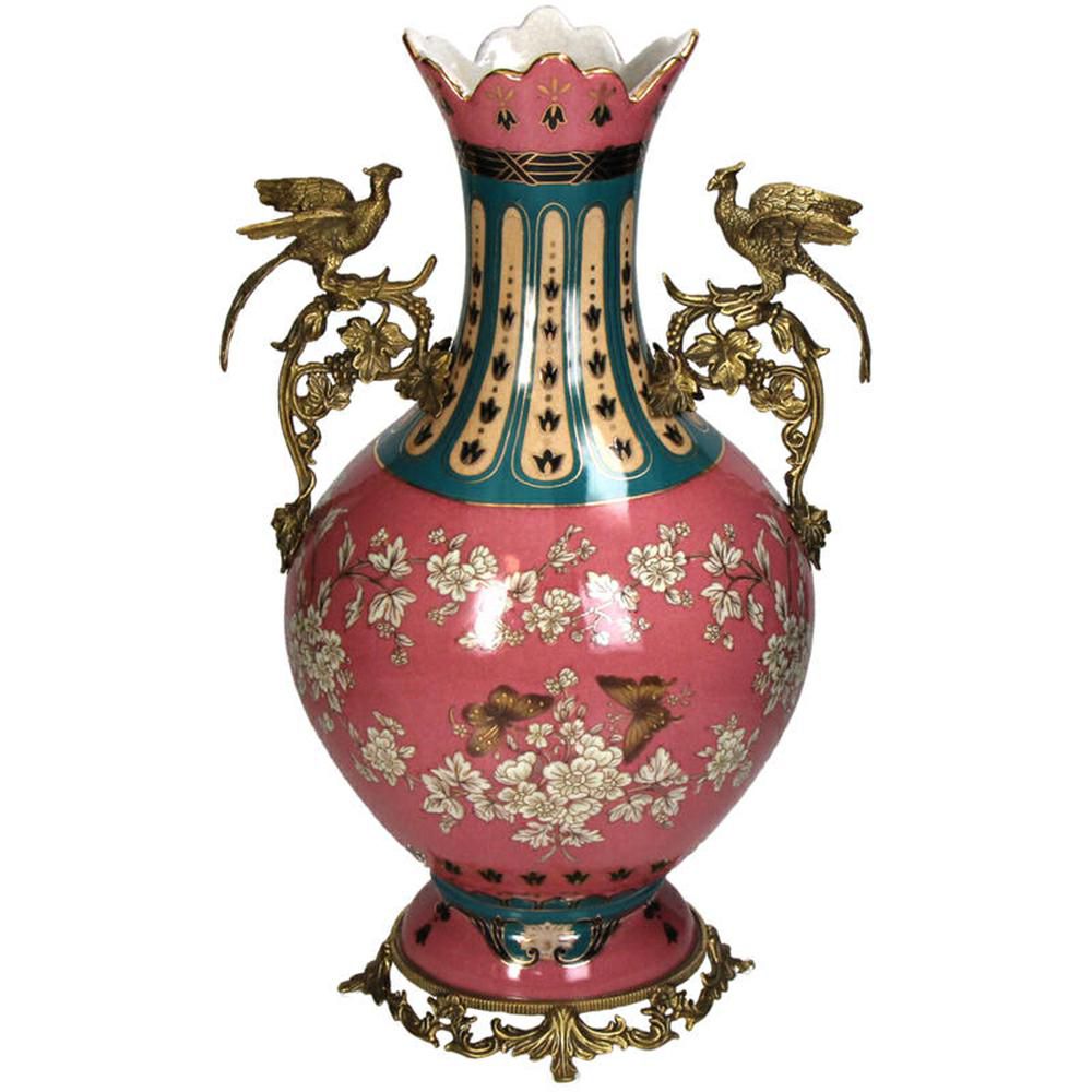 VASO PORCELLANA C/MANICI 27,5X18,5 CM H.42 CM ROSA