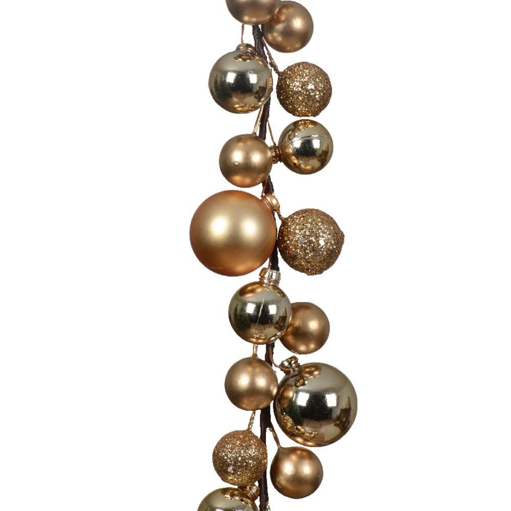 GHIRLANDA SFERE POLY MM.60 H.180 LUCIDO/SATINATO/GLITTERATO ORO