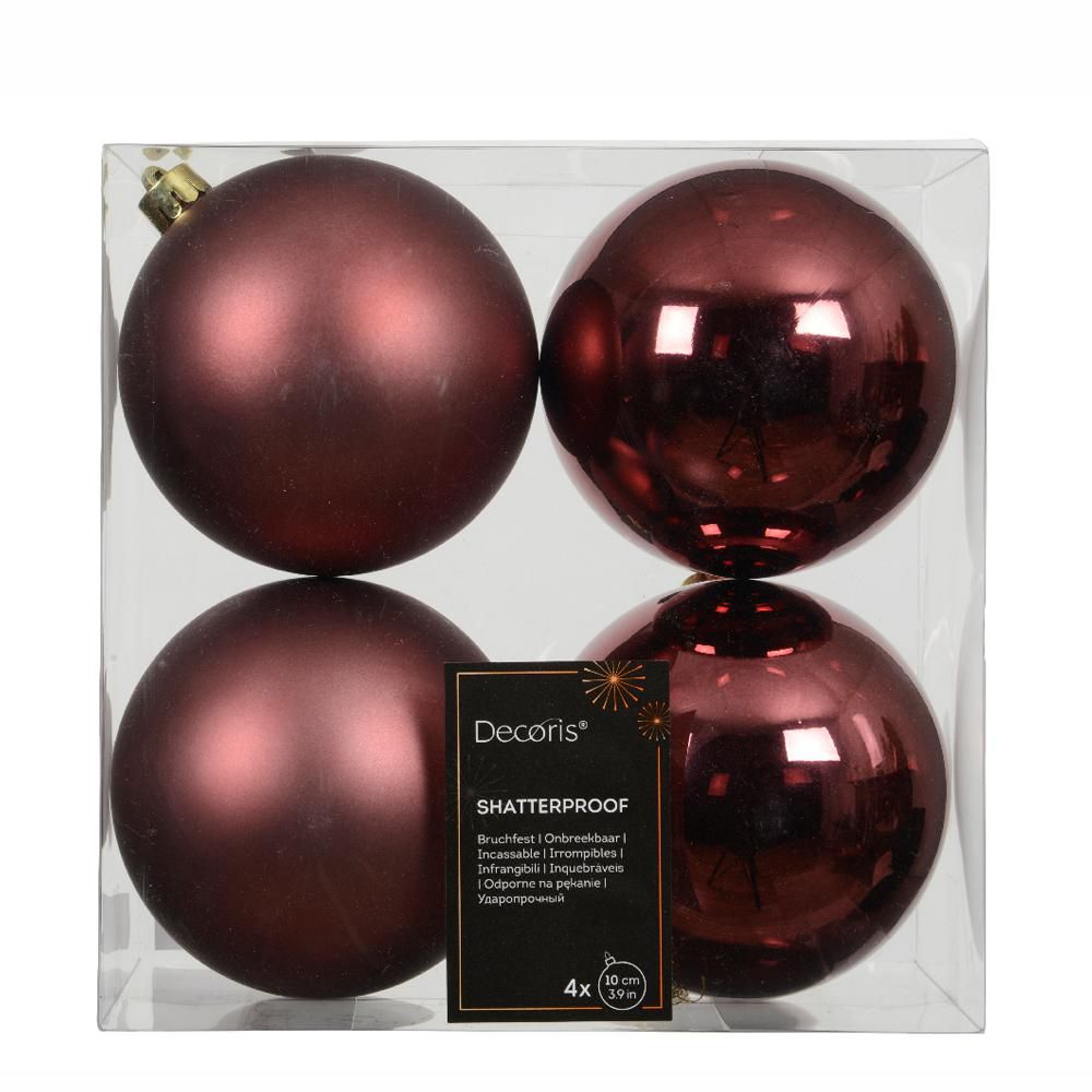 SET 4 SFERE POLY MM.100LUCIDO/SATINATO MARRONE