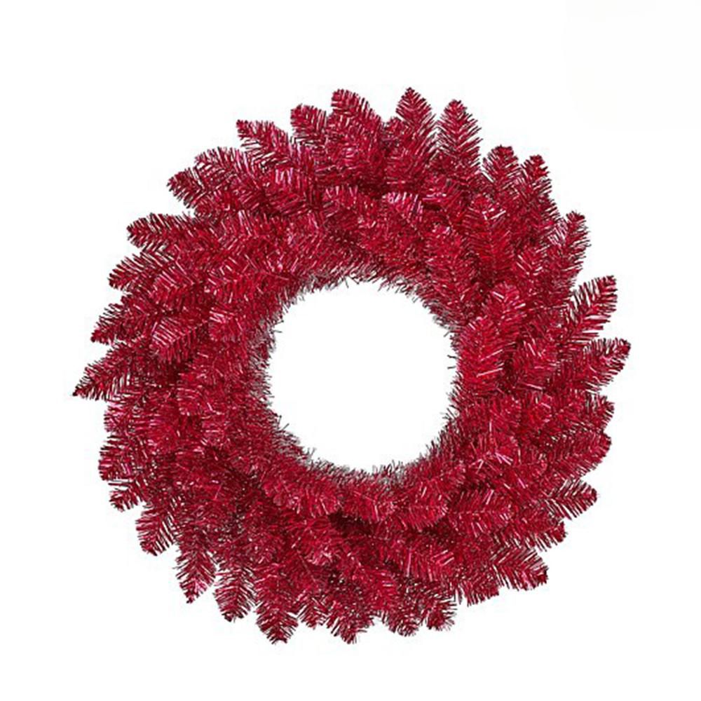 CORONA ABETE D.60 CM TIPS 110 -COLCHESTER- ROSSO