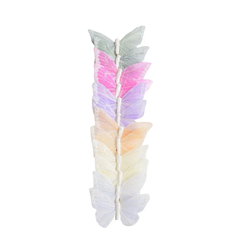 SET 12 FARFALLE C/CLIP CM.9 MULTICOLOR