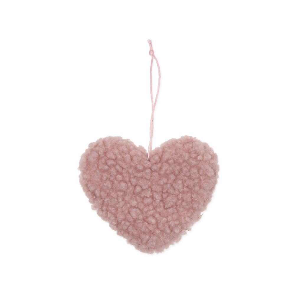 SET 6 CUORI D’APPENDERETESSUTO -TEDDY HEART- ROSA