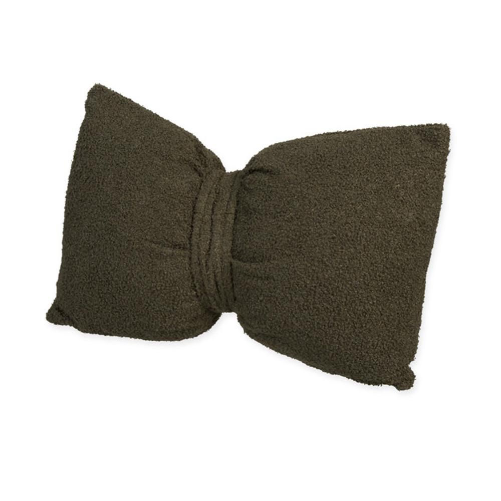 CUSCINO FIOCCO TESSUTO TEDDY 45X30 CM VERDE SCURO